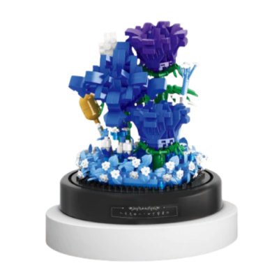 Romantic Flower Building Block Boutique Collection Blue Enchantress Bouquet Decoration 630 Pcs